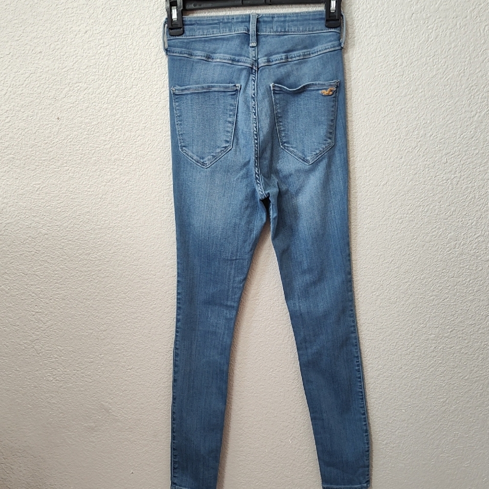 *Hollister Ultra High-Rise Jean Leggings Stretch Blue Denim Skinny Jeans Size 25 - Picture 4 of 6